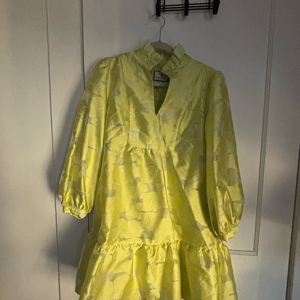 Citron Fil Coupe Palmerston Tuckernuck Jacquard Dress - Picture 2 of 9